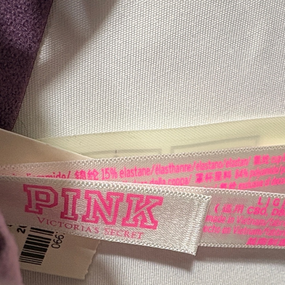 PINK Victoria's Secret Purple Floral & Black Metallic Lace Bralettes - Picture 5 of 9